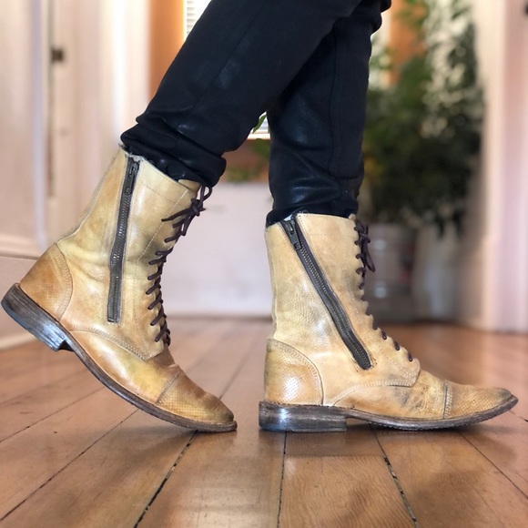 ❤️BED | STU LEATHER 2 ZIPPER LACE UP BOOTS - Picture 6 of 16